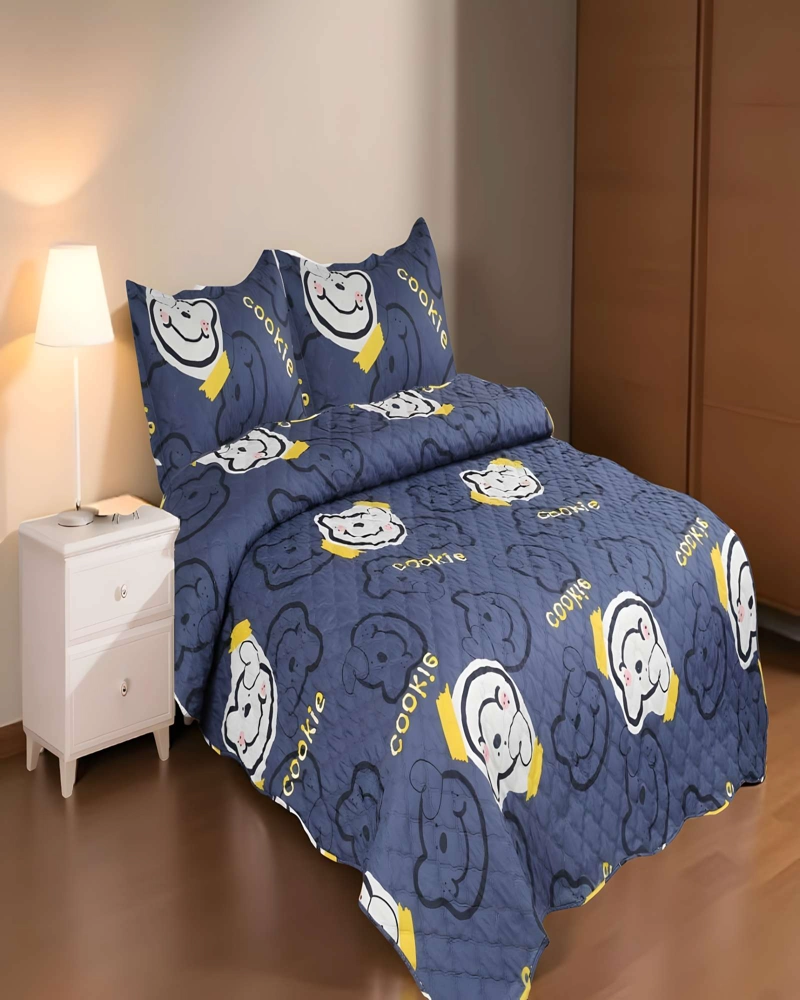 CUBRECAMA QUILT DE VERANO PLAZA Y MEDIA INFANTIL AZUL 05 - 4