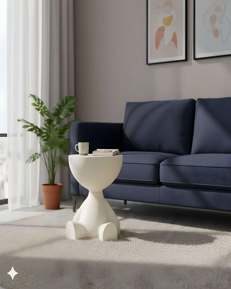 MESA ELEGANTE DE ARRIMO BLANCO - 4