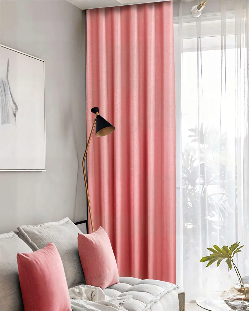 CORTINA BLACKOUT ENGOMADA 2 PAÑOS COLOR ROSADO - 3