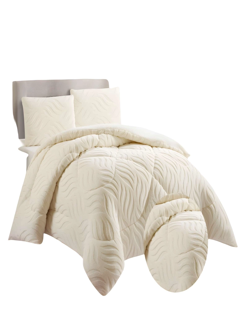 COBERTOR DE INVERNO TEXTURIZADA DISEÑO 02 KING BEIGE - 2