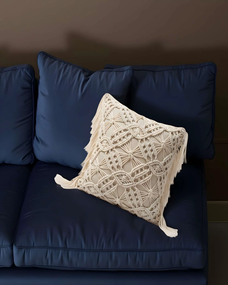 PACK DE 4 FUNDAS DE COJIN CON ESTILO BOHEMIO 45X45CM BEIGE 05 - 3