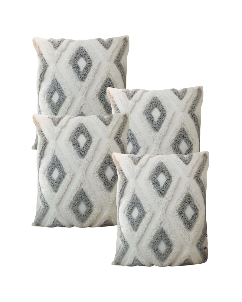 PACK DE 4 FUNDAS DE COJIN TUFTING 45X45 CM BLANCO 04 - 1