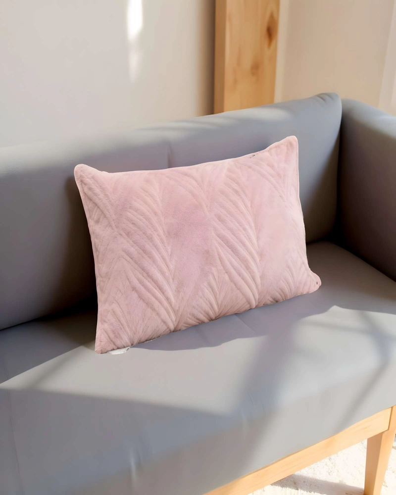 PACK DE 2 FUNDAS DE COJIN SERIE HOJAS 30X50 CM ROSA - 4