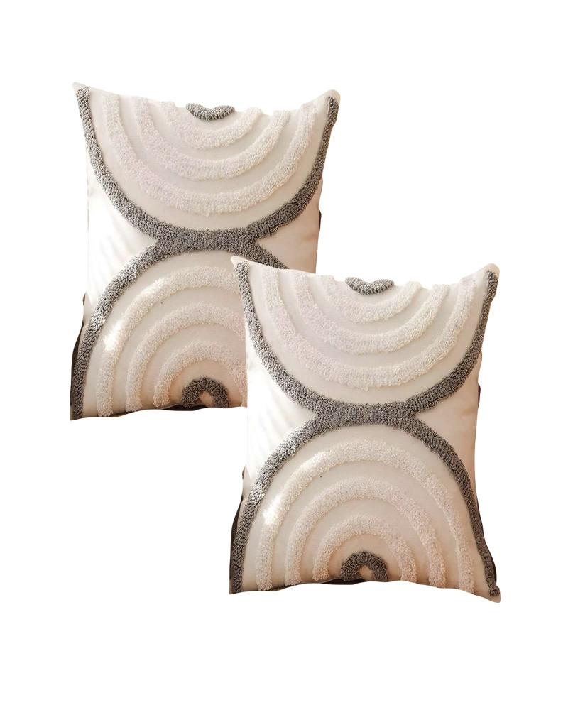 PACK DE 2 FUNDAS DE COJIN TUFTING 45X45 CM BEIGE 07 - 1
