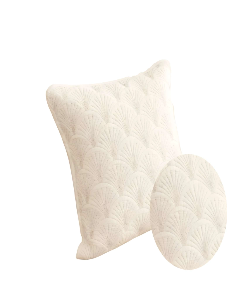 PACK DE 4 FUNDAS DE COJIN SERIE ABANICO 45X45 CM BLANCO - 2