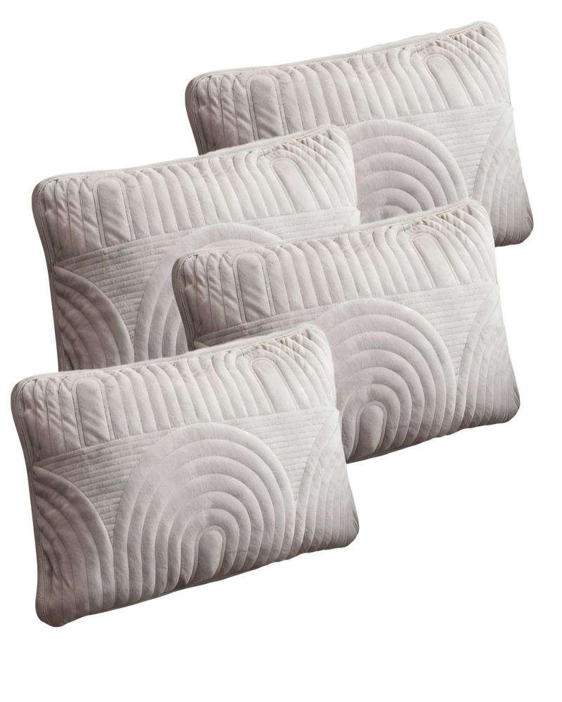 PACK DE 4 FUNDAS DE COJIN SERIE ARCO 30X50 CM GRIS - 1