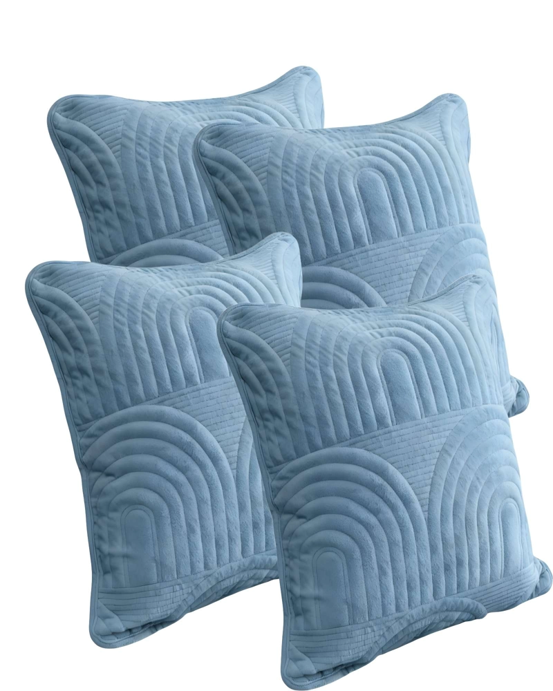 PACK DE 4 FUNDAS DE COJIN SERIE ARCO 45X45 CM CELESTE - 1