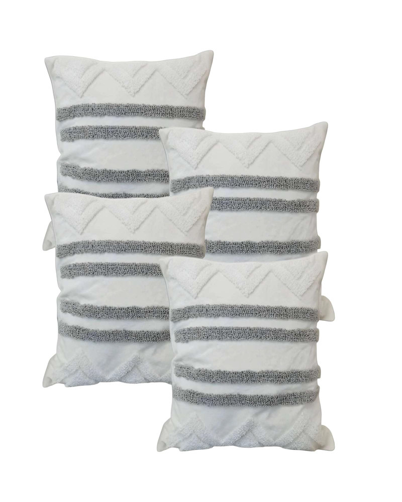 PACK DE 4 FUNDAS DE COJIN TUFTING 45X45 CM BLANCO 07 - 1