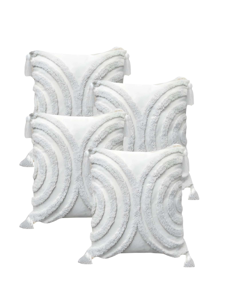 PACK DE 4 FUNDAS DE COJIN TUFTING 45X45 CM BLANCO 11 - 1