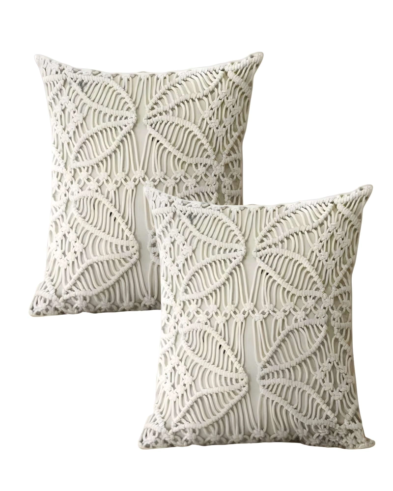 PACK DE 2 FUNDAS DE COJIN CON ESTILO BOHEMIO 45X45CM BEIGE 03 - 1