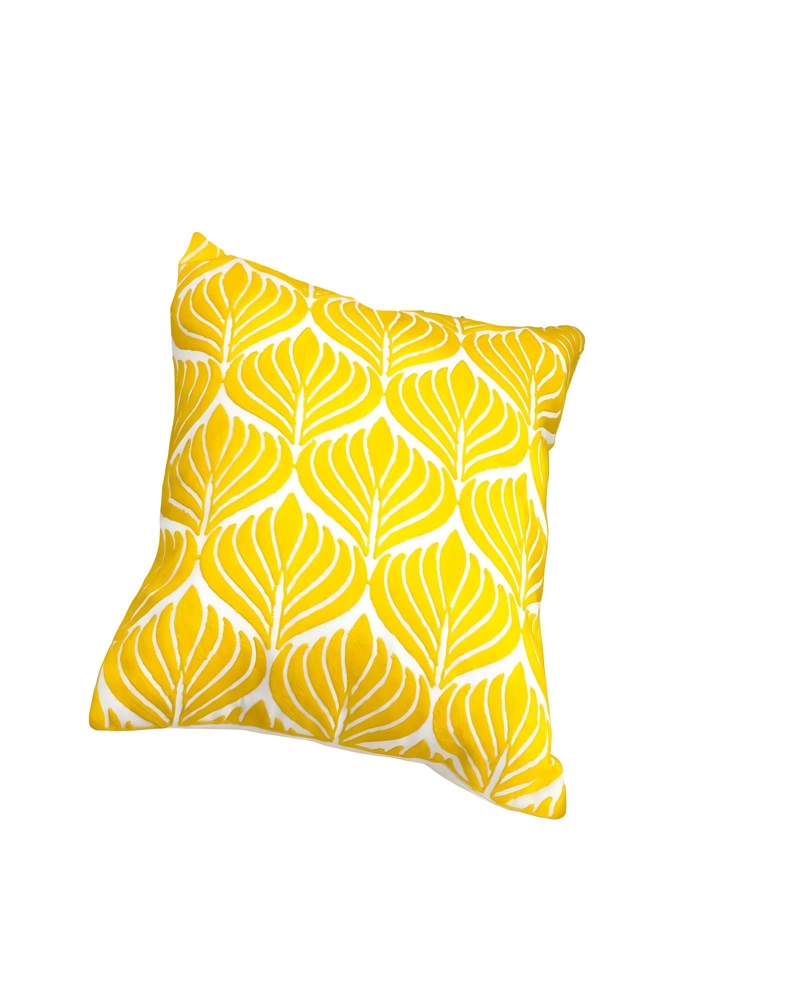 PACK DE 4 FUNDAS DE COJIN BORDADAS 45X45CM AMARILLO - 2
