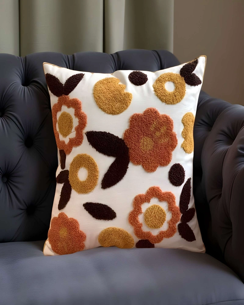 PACK DE 4 FUNDAS DE COJIN TUFTING 45X45 CM BEIGE 04 - 3