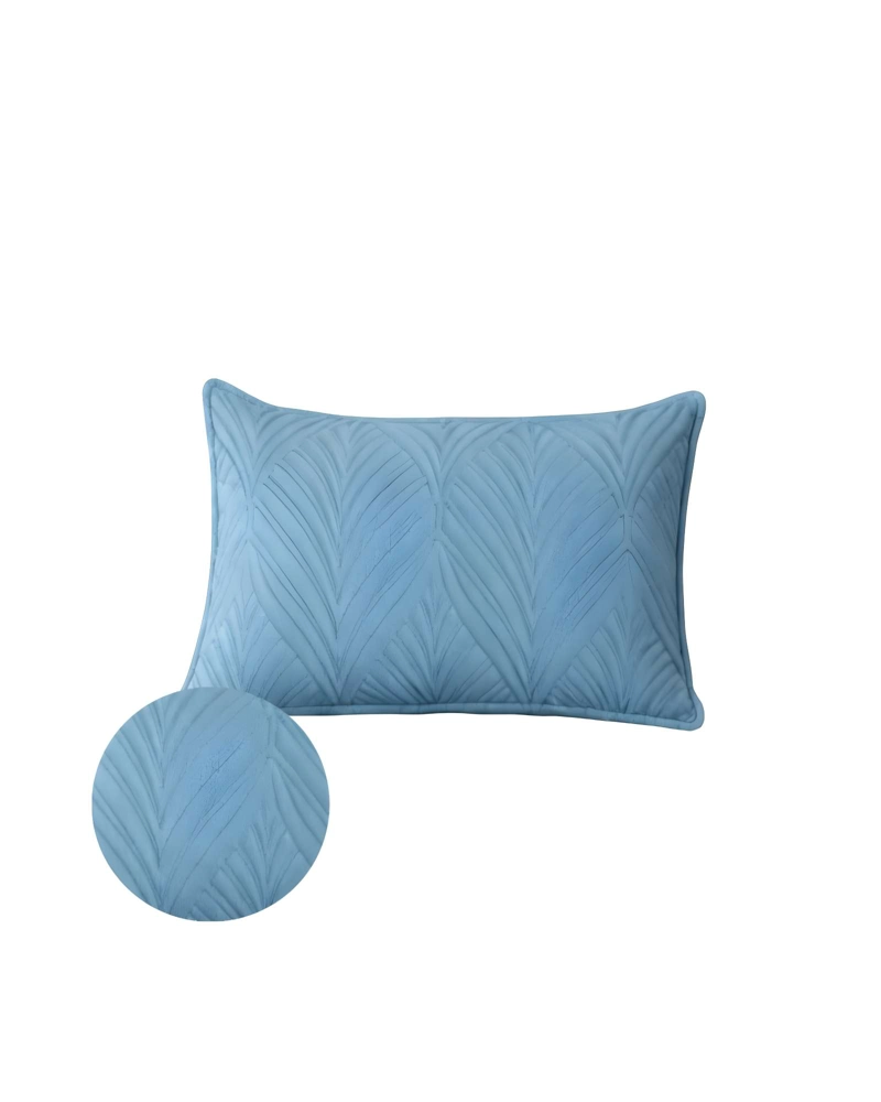 PACK DE 2 FUNDAS DE COJIN SERIE HOJAS 30X50 CM CELESTE - 2