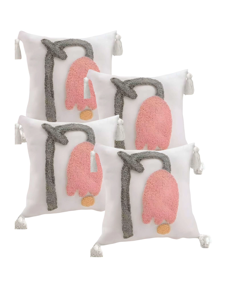PACK DE 4 FUNDAS DE COJIN TUFTING 45X45 CM BLANCO 03 - 1
