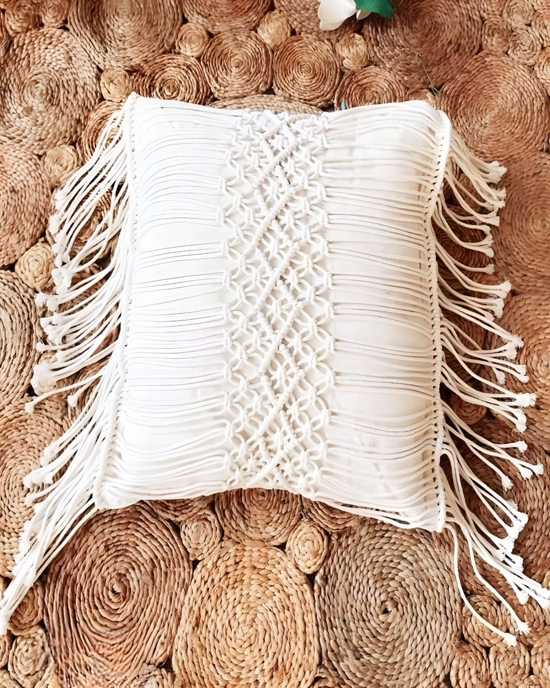 PACK DE 2 FUNDAS DE COJIN CON ESTILO BOHEMIO 45X45CM BEIGE 01 - 4