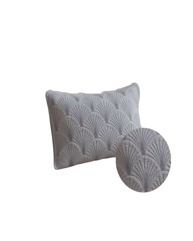 PACK DE 4 FUNDAS DE COJIN SERIE ABANICO 30X50 CM GRIS - 2