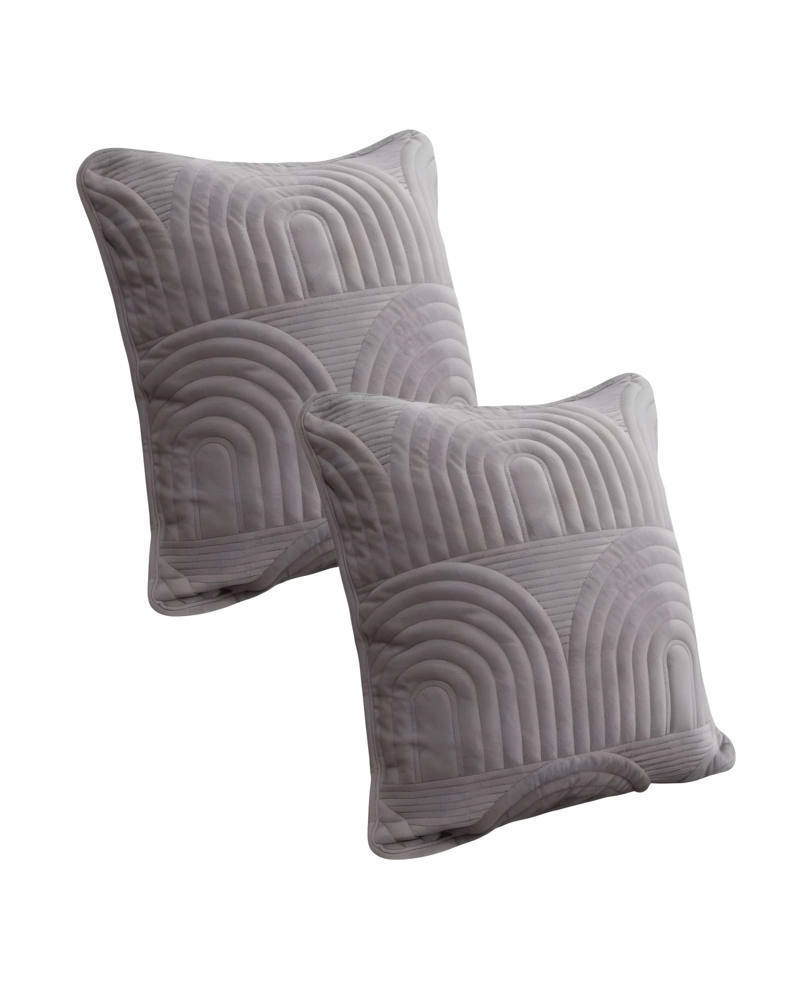 PACK DE 2 FUNDAS DE COJIN SERIE ARCO 45X45 CM GRIS - 1