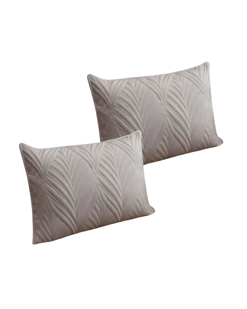 PACK DE 2 FUNDAS DE COJIN SERIE HOJAS 30X50 CM GRIS - 1
