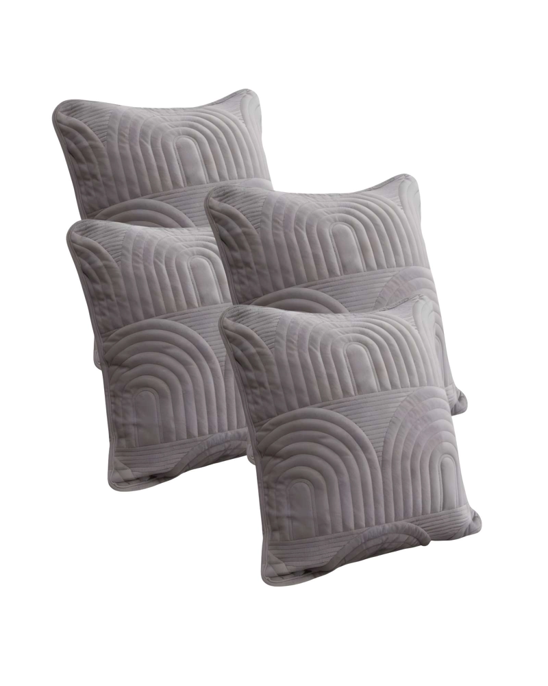 PACK DE 4 FUNDAS DE COJIN SERIE ARCO 45X45 CM GRIS - 1