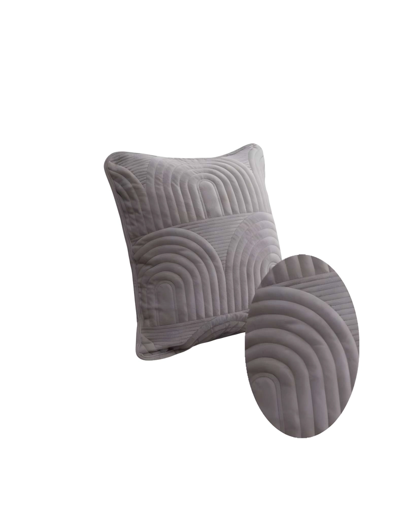 PACK DE 4 FUNDAS DE COJIN SERIE ARCO 45X45 CM GRIS - 2