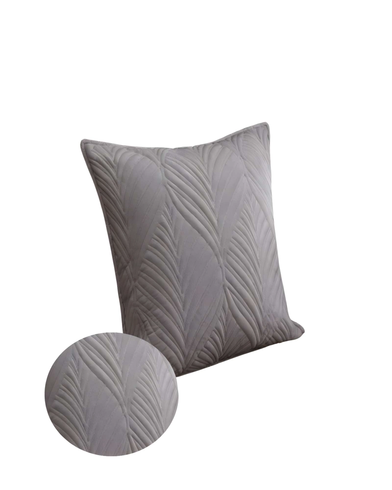 PACK DE 2 FUNDAS DE COJIN SERIE HOJAS 45X45 CM GRIS - 2