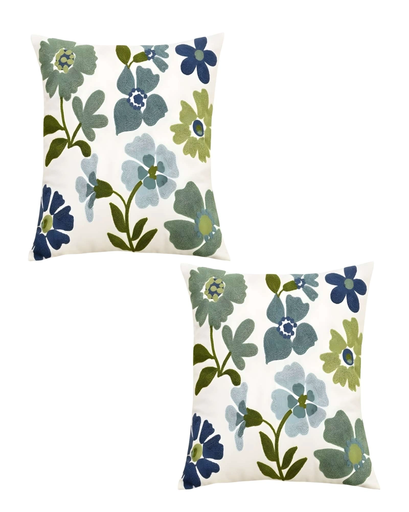 PACK DE 2 FUNDAS DE COJIN BORDADAS 45X45CM BLANCO 11 - 1