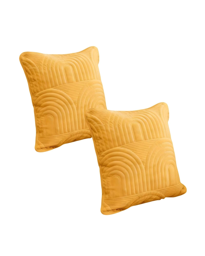 PACK DE 2 FUNDAS DE COJIN SERIE ARCO 45X45 CM AMARILLO - 1