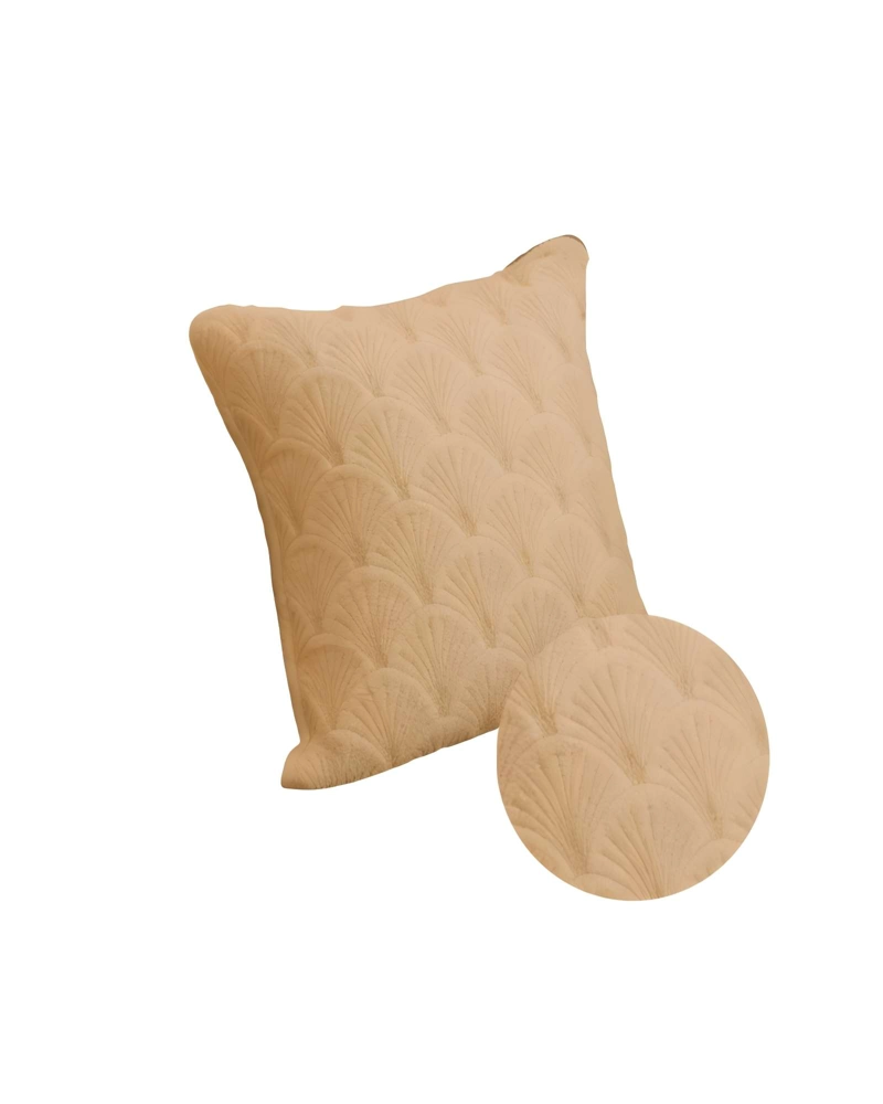 PACK DE 4 FUNDAS DE COJIN SERIE ABANICO 45X45 CM CAFE - 2