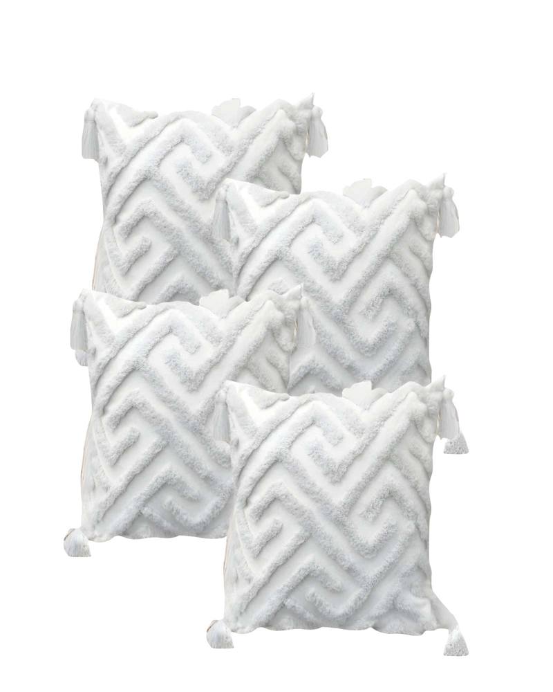 PACK DE 4 FUNDAS DE COJIN TUFTING 45X45 CM BLANCO 05 - 1
