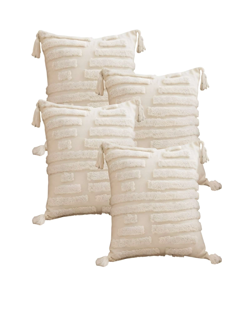 PACK DE 4 FUNDAS DE COJIN TUFTING 45X45 CM BEIGE 03 - 1