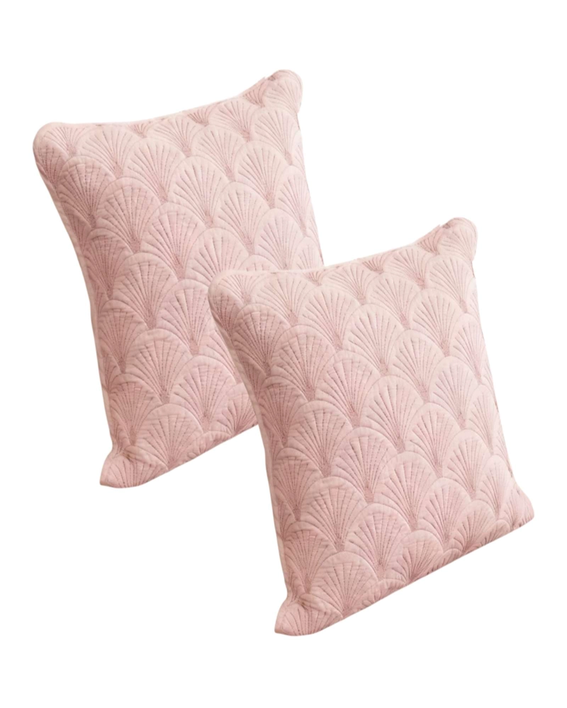 PACK DE 2 FUNDAS DE COJIN SERIE ABANICO 45X45 CM ROSA - 1