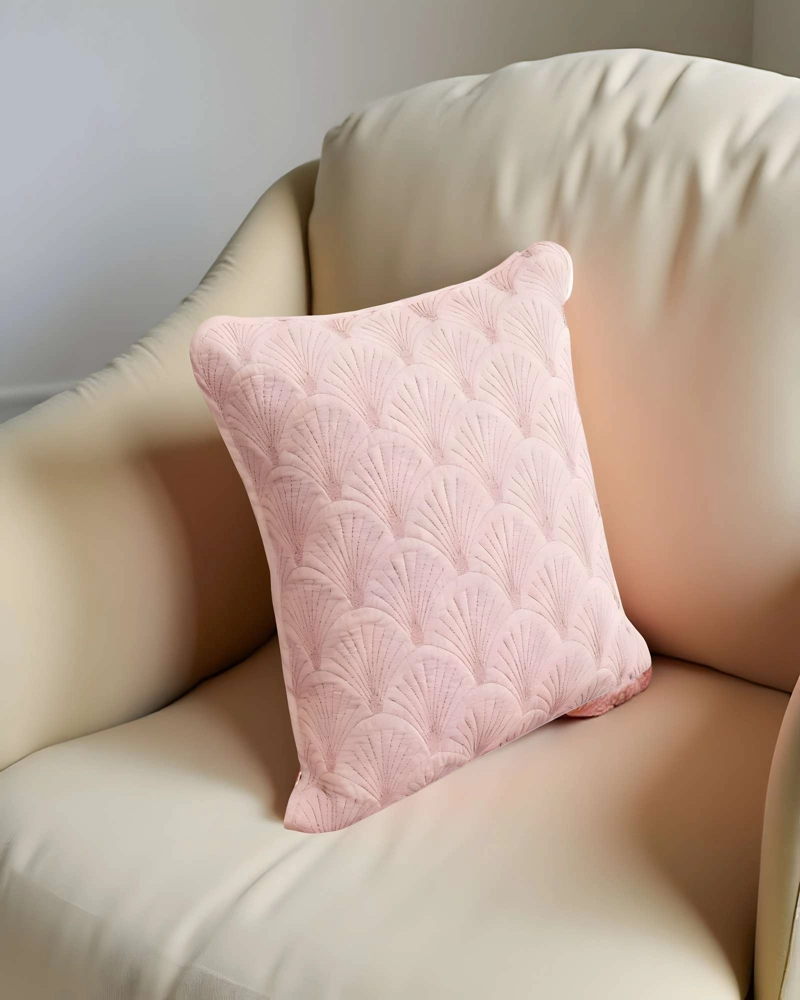 PACK DE 2 FUNDAS DE COJIN SERIE ABANICO 45X45 CM ROSA - 4
