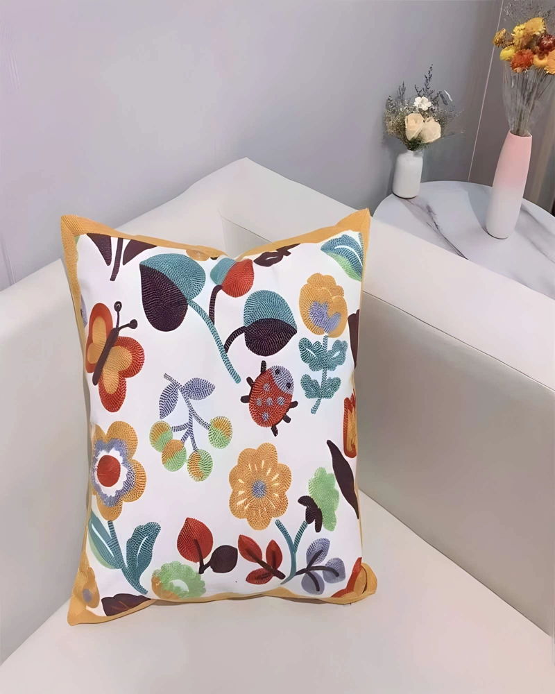 PACK DE 2 FUNDAS DE COJIN BORDADAS 45X45CM BLANCO 03 - 4