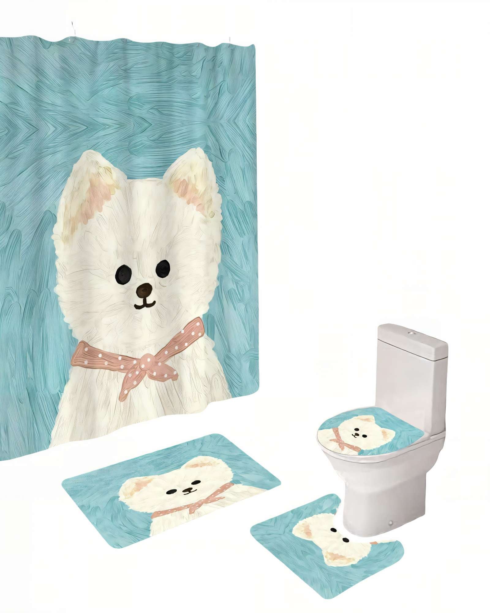 SET DE 4 PIEZAS PARA BAÑO CON ESTAMPADO 16 - 2