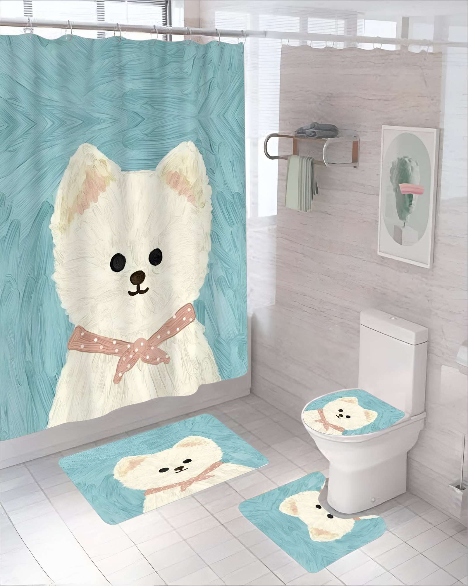 SET DE 4 PIEZAS PARA BAÑO CON ESTAMPADO 16 - 3