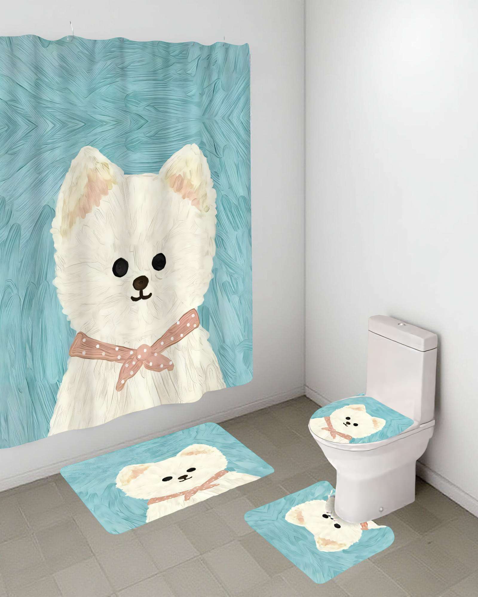SET DE 4 PIEZAS PARA BAÑO CON ESTAMPADO 16 - 4