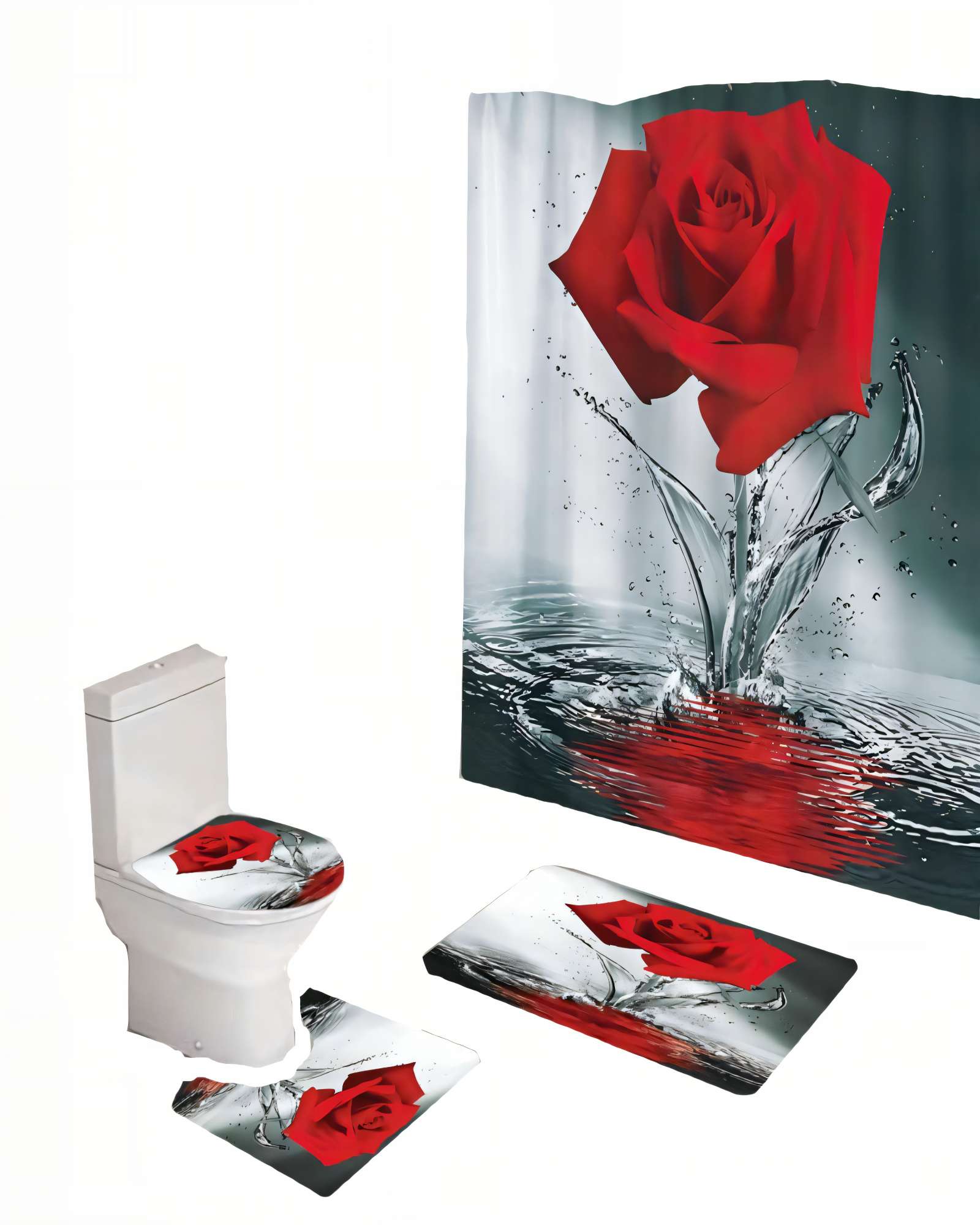 SET DE 4 PIEZAS PARA BAÑO CON ESTAMPADO 12 - 1