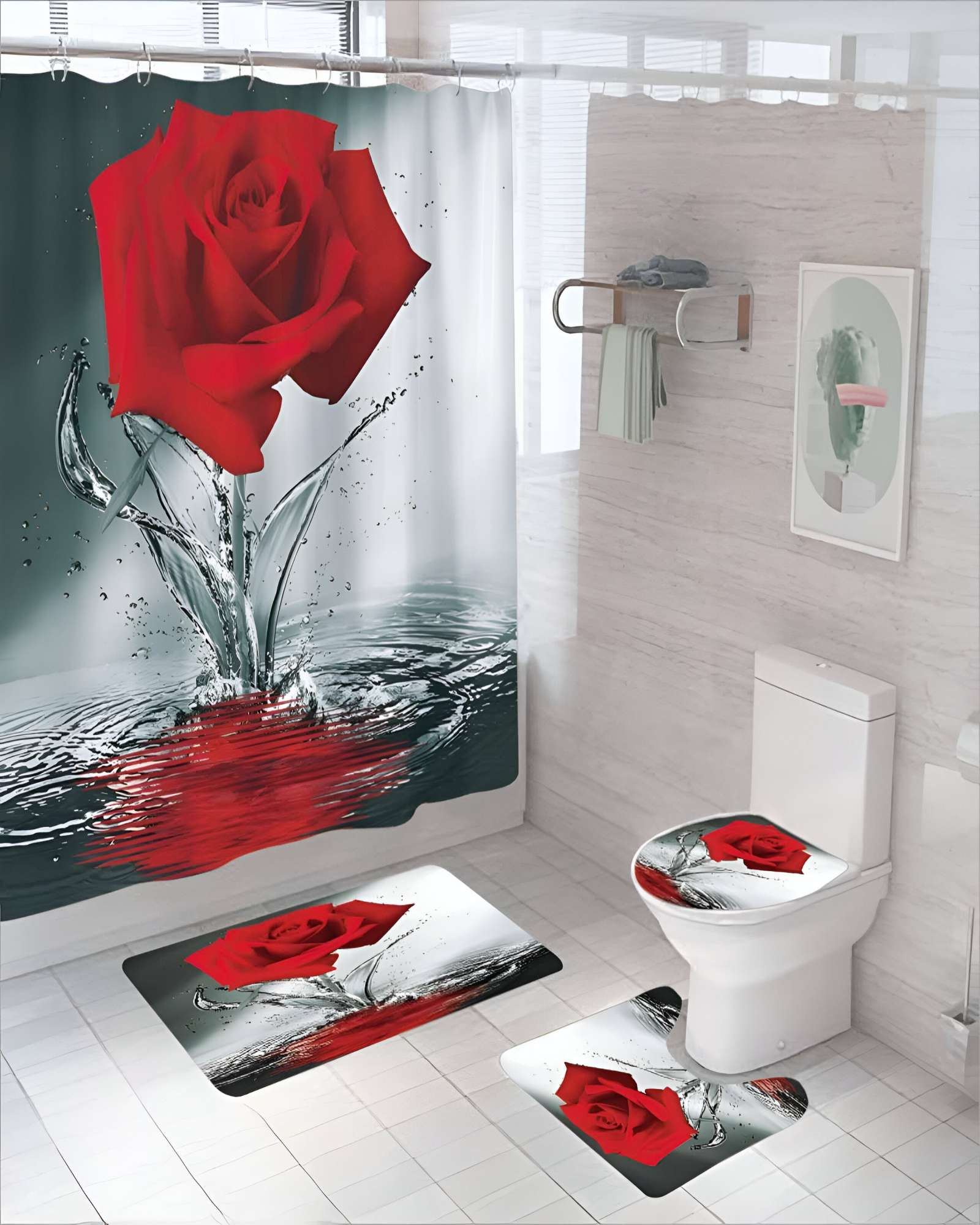 SET DE 4 PIEZAS PARA BAÑO CON ESTAMPADO 12 - 3