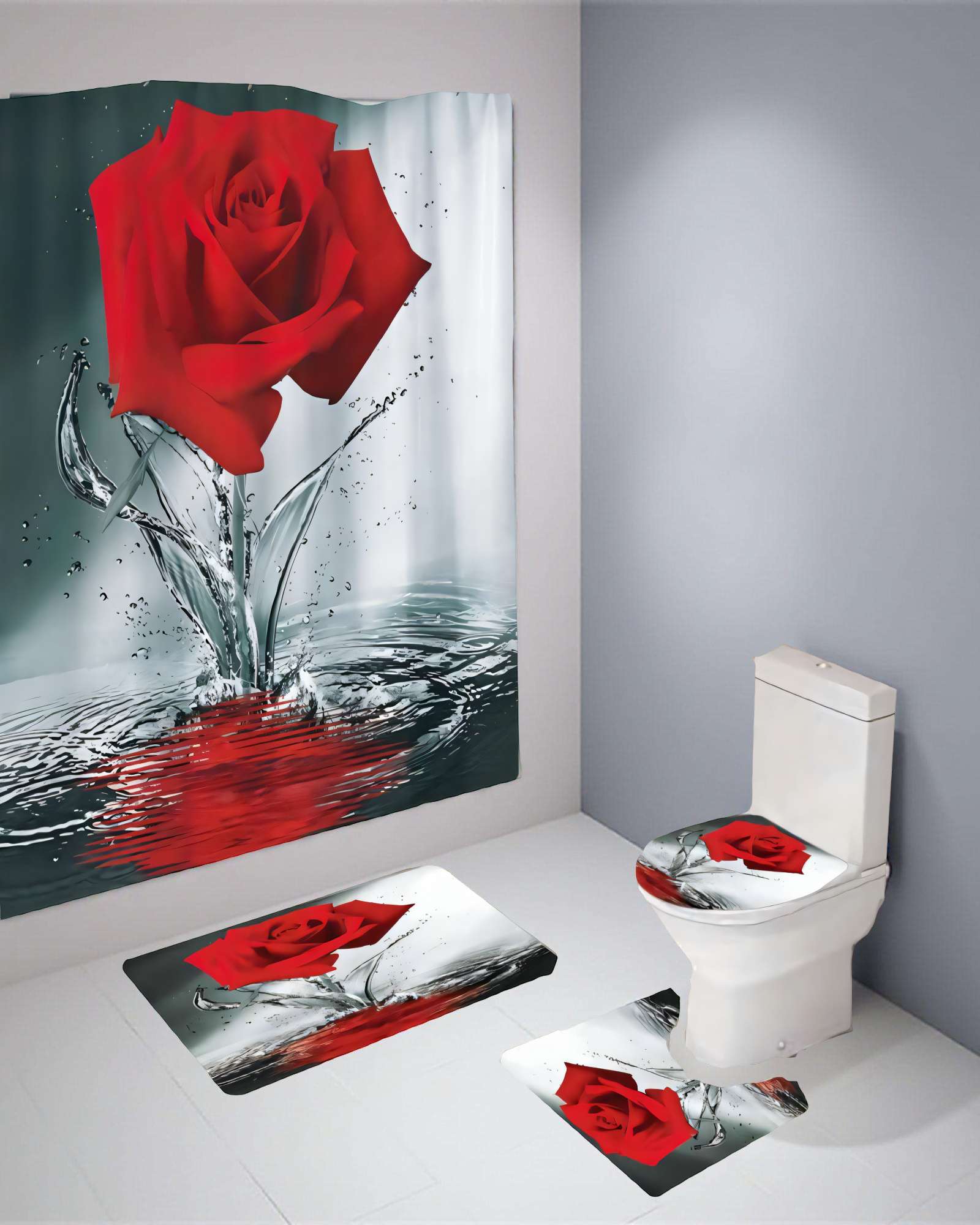 SET DE 4 PIEZAS PARA BAÑO CON ESTAMPADO 12 - 4