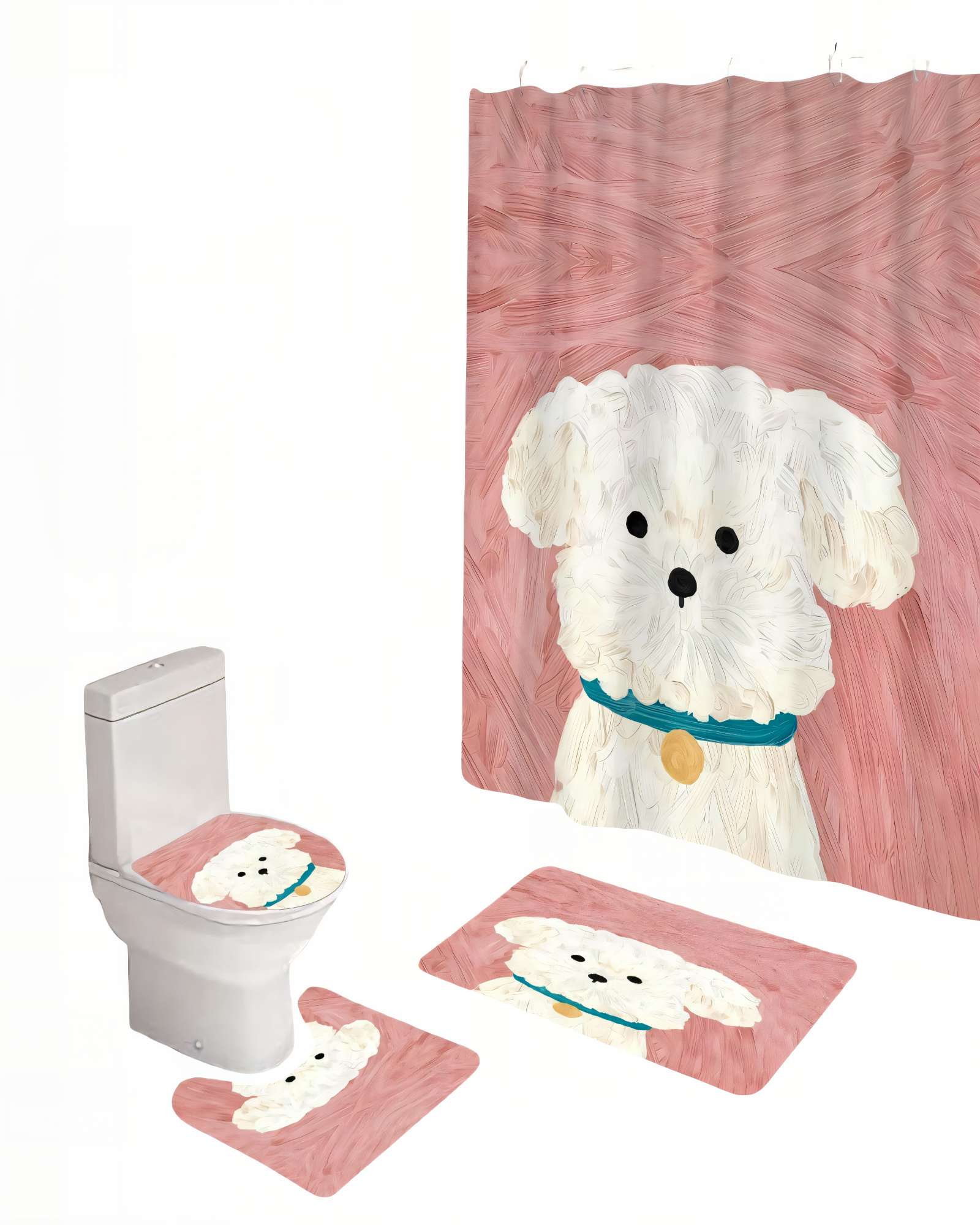 SET DE 4 PIEZAS PARA BAÑO CON ESTAMPADO 21 - 1