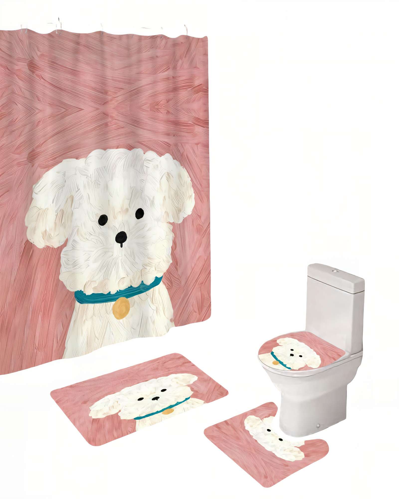 SET DE 4 PIEZAS PARA BAÑO CON ESTAMPADO 21 - 2