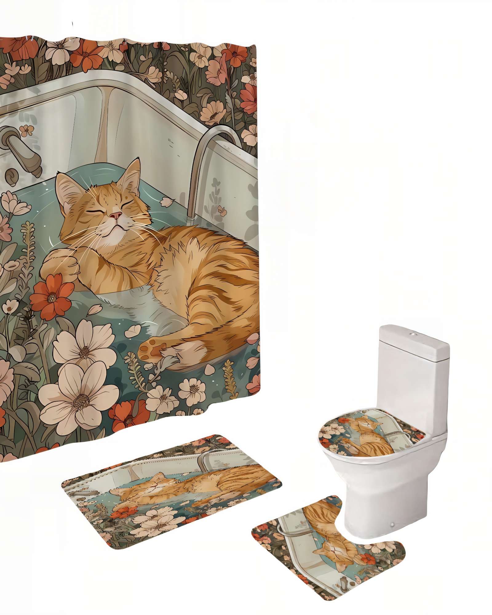 SET DE 4 PIEZAS PARA BAÑO CON ESTAMPADO 11 - 2