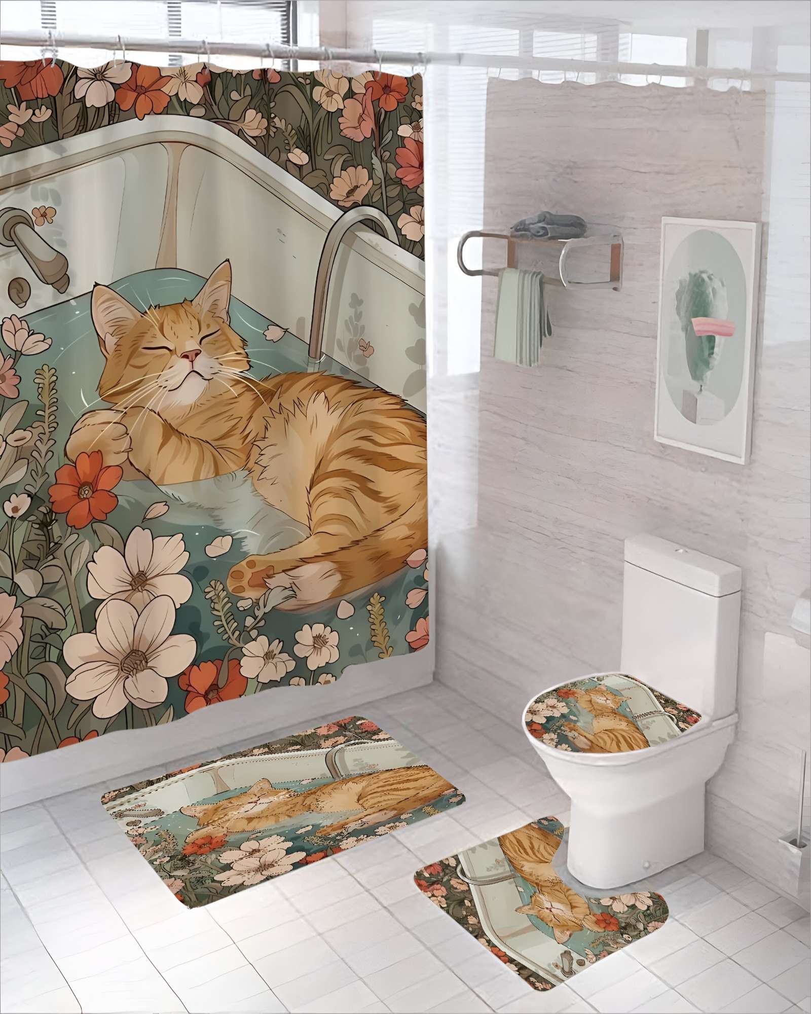 SET DE 4 PIEZAS PARA BAÑO CON ESTAMPADO 11 - 3