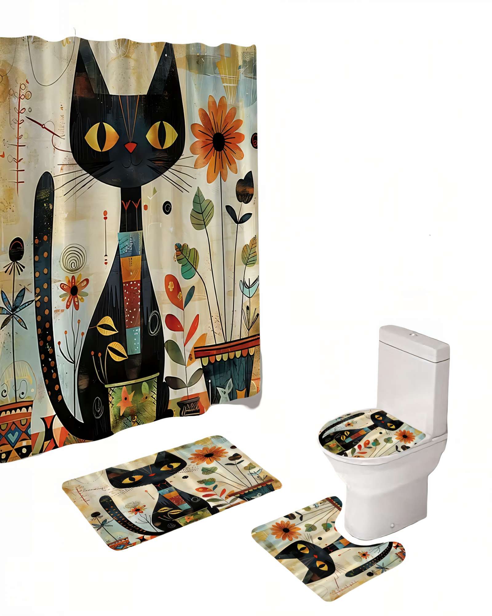 SET DE 4 PIEZAS PARA BAÑO CON ESTAMPADO 4 - 2