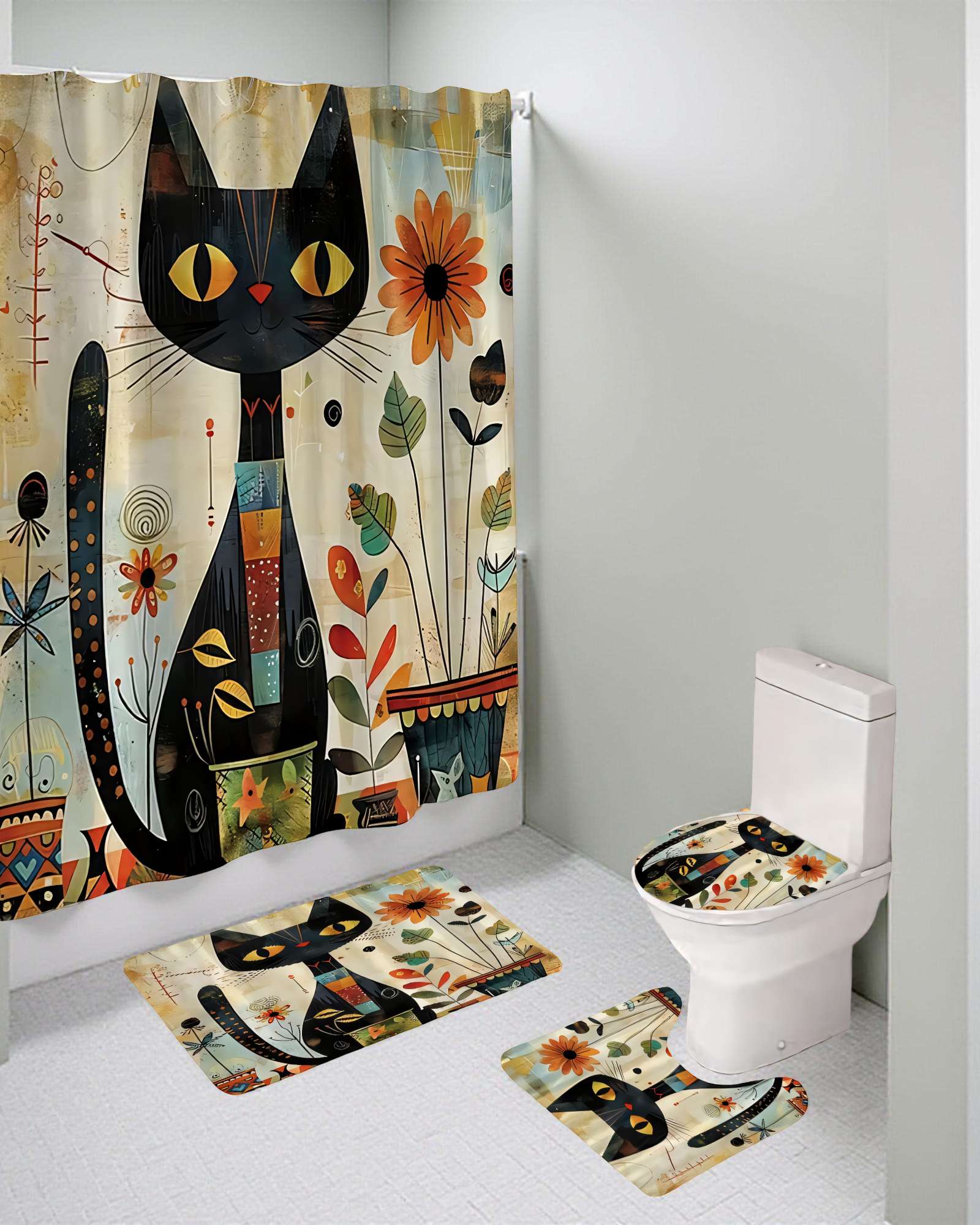 SET DE 4 PIEZAS PARA BAÑO CON ESTAMPADO 4 - 4