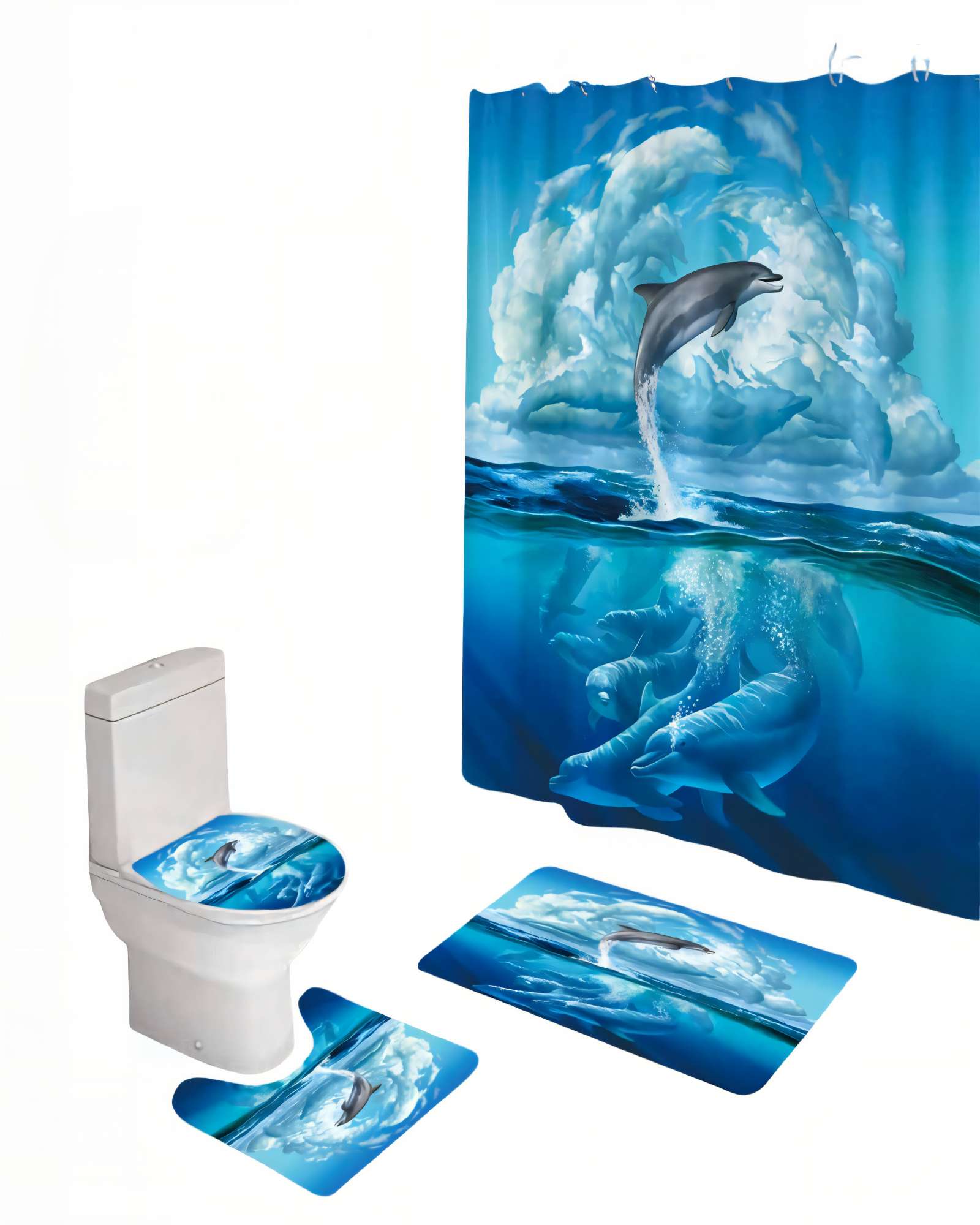 SET DE 4 PIEZAS PARA BAÑO CON ESTAMPADO 1 - 1