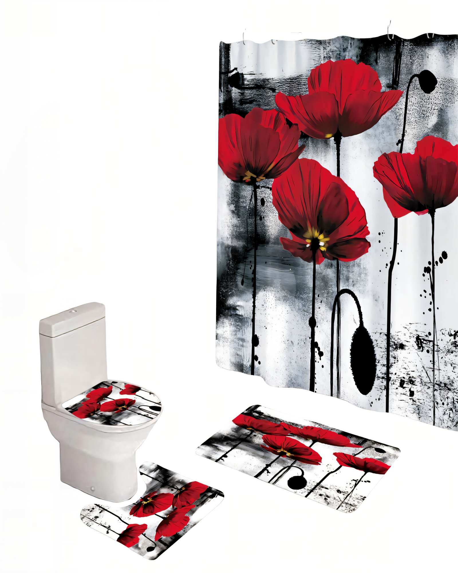 SET DE 4 PIEZAS PARA BAÑO CON ESTAMPADO 19 - 1
