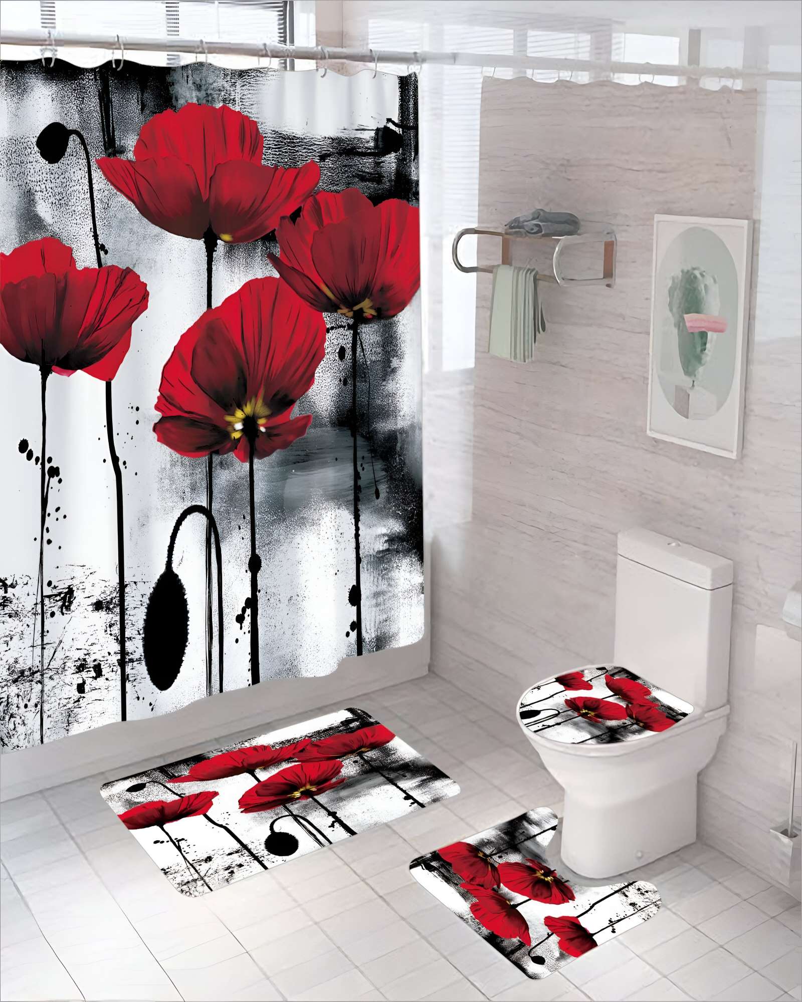 SET DE 4 PIEZAS PARA BAÑO CON ESTAMPADO 19 - 3