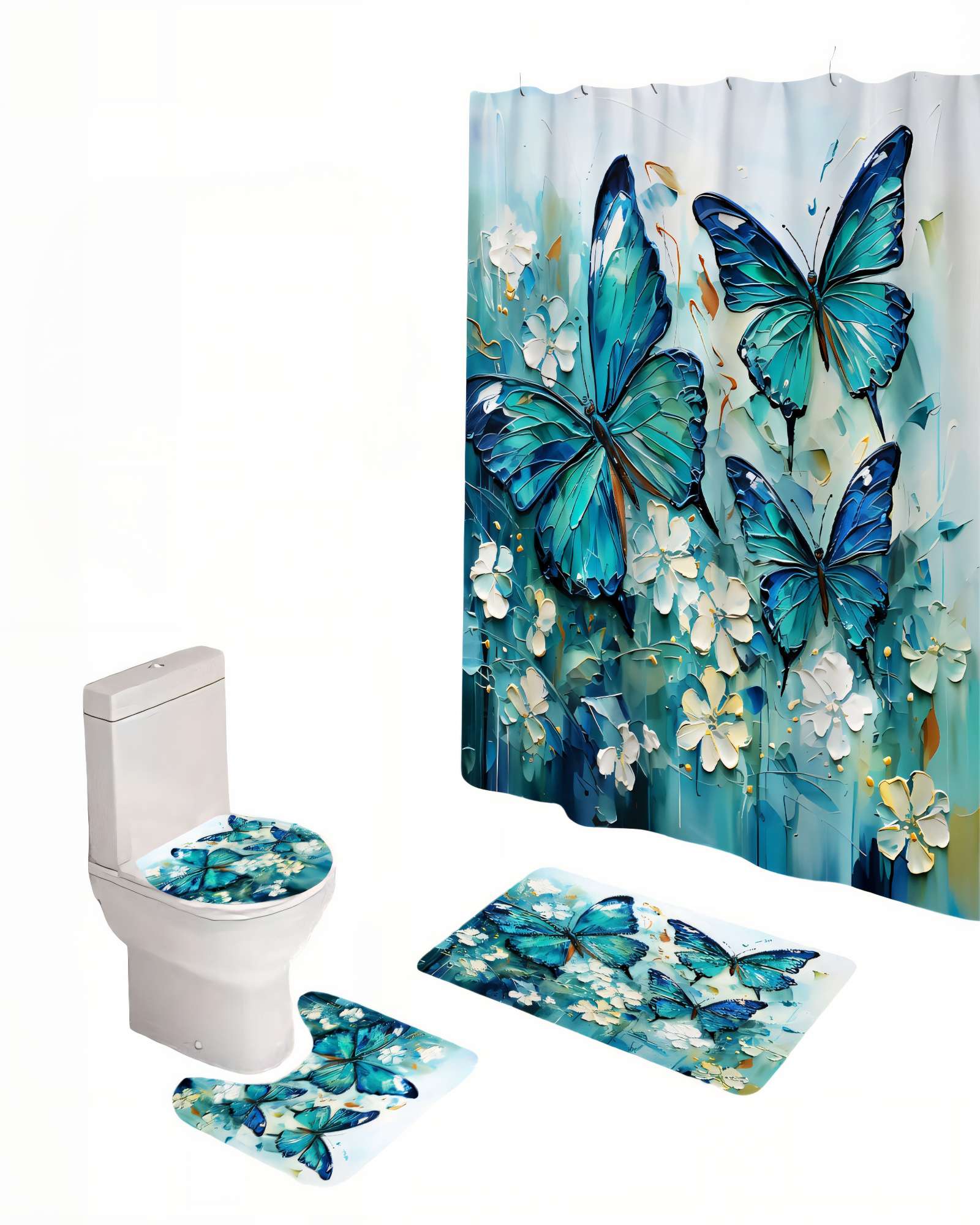 SET DE 4 PIEZAS PARA BAÑO CON ESTAMPADO 6 - 1