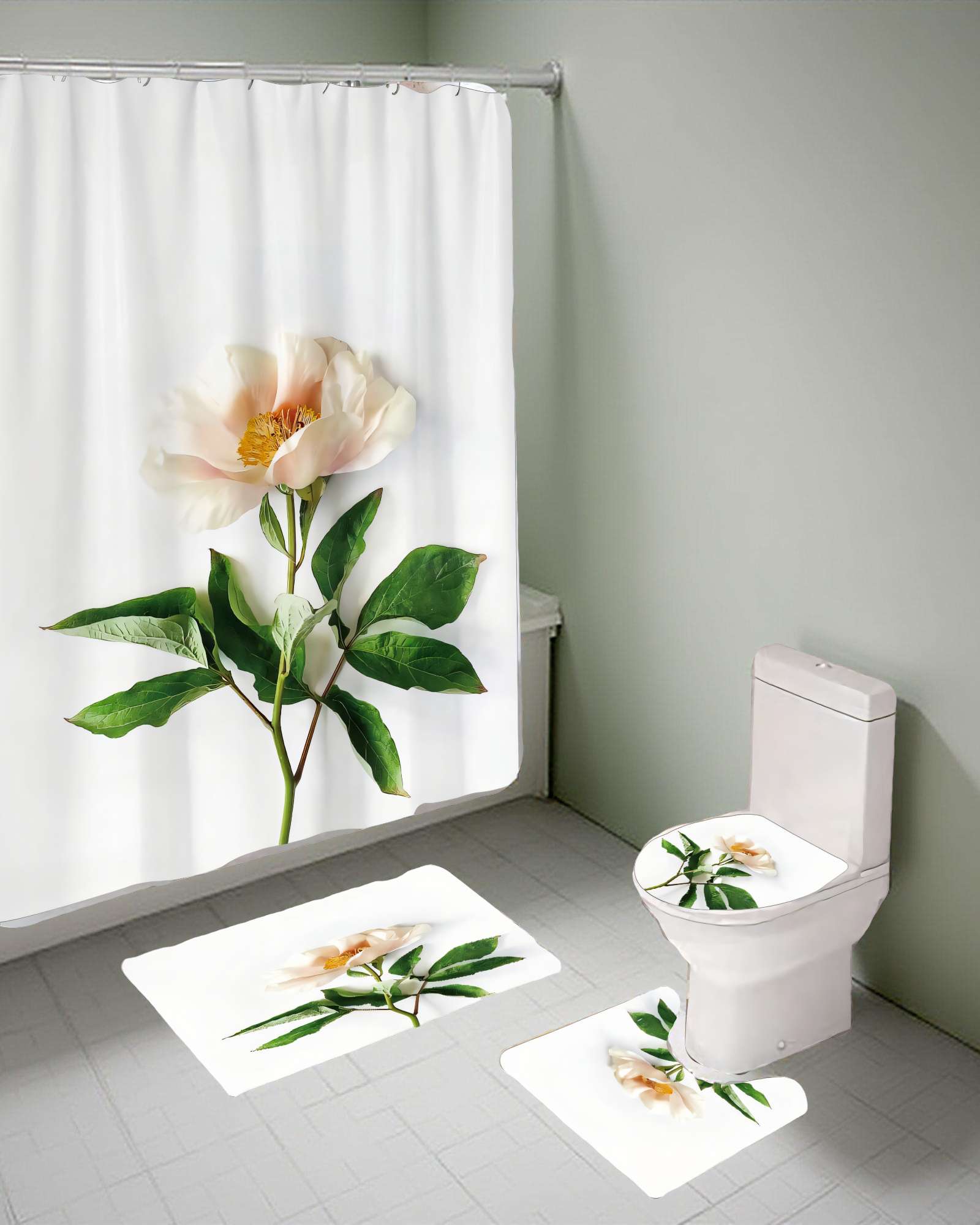 SET DE 4 PIEZAS PARA BAÑO CON ESTAMPADO 14 - 4
